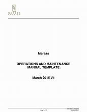 Image result for Operational and Maintenance Manual