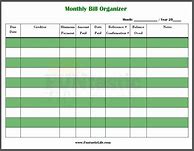 Image result for Bill Organizer Template