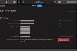 Image result for iTunes Account Deauthorization