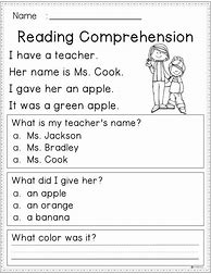 Image result for Reading Comprehension Worksheets 2nd Grade