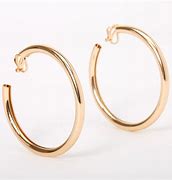 Image result for Gold Hoop Clip On Earrings