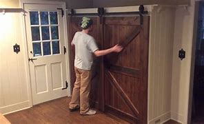 Image result for Single Track Bypass Barn Door Hardware