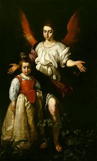 Image result for Guardian Angel Oil Painting