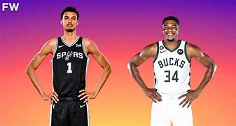 Image result for Victor Wembanyama and Giannis Antetokounmpo