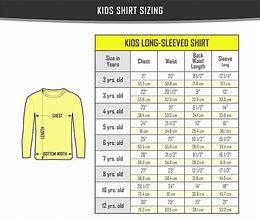 Image result for Kids T-Shirt Sizes Chart