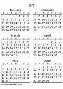 Image result for 1975 and 1976 Calendar