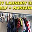 Image result for Wooden Shelf with Hanging Rod Laundry Room