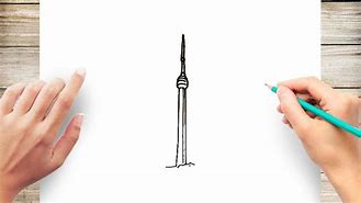 Image result for CN Tower Drawing Easy