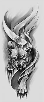 Image result for Wolf Tattoo Sketch