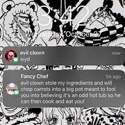 Image result for Fancy Chef vs Creepy Clown