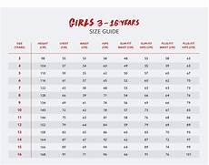 School Uniforms Size Chart Kids Schoolwear Size Guide Next