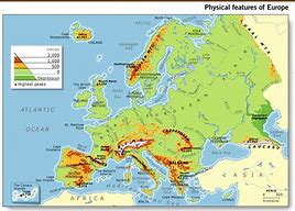 Image result for Map of Europe Physical Features