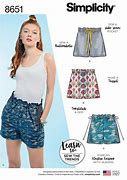 Image result for Elastic Waist Shorts Pattern Pieces