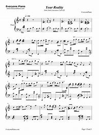 Image result for Your Reality Piano Notes