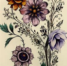 Image result for Gothic Flower Drawing Prints