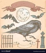 Image result for Vintage Halloween Crow Clip Art