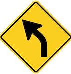 Image result for Sharp Left Turn Sign