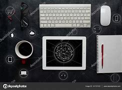 Image result for Tablet On a Black Desk