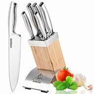 Image result for Stainless Steel Knife Set with Block