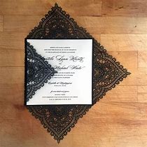Image result for black lace bridal invitation