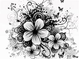 Image result for Black N White Flowers