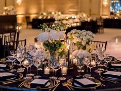 Image result for Black and Champagne Wedding Reception