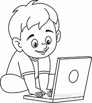 Image result for Clip Art Kid On iPad Black and White