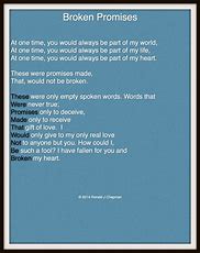 Image result for Poetry About Broken Promises