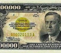 Image result for $100 000 Dollar Bill