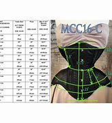 Image result for Corset Size Chart