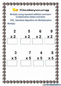 Image result for Multiplication Algorithm Worksheets