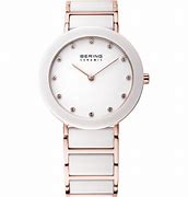 Image result for White Swatch Watch with Rose Gold