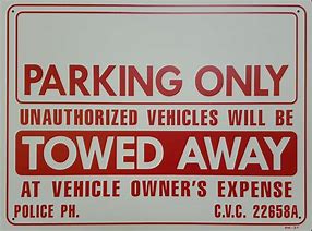 Image result for Blank Parking Sign