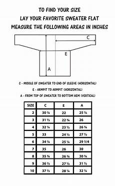 Sweater Chalet Size Chart Sweater Chalet