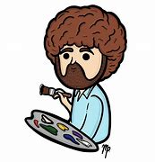 Image result for Bob Ross Afro Cartoon