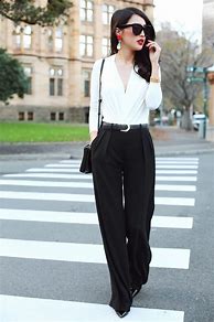 Image result for Black and White Pants Outfits for Women