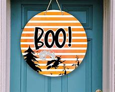 Image result for Round Halloween Door Hangers