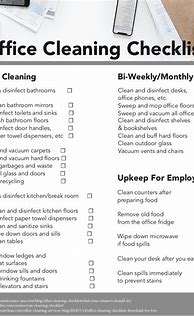 Image result for Workplace Housekeeping Checklist Template