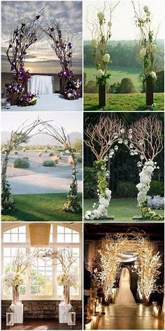 Rustic Wedding Arches Ideas inspired by Natural Branches | Arch decoration wedding, Branch arch wedding, Wedding branches