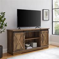 Image result for Farmhouse TV Stand with Sliding Barn Doors