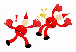 Image result for Santa Clause Cartoon Fight