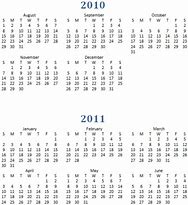 Image result for Calendars 2010 2011 2012