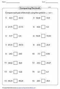 Image result for Practice Sheets Learning About Decimals 4th Grade