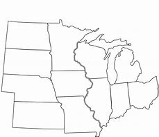 Image result for Blank Map of Midwest