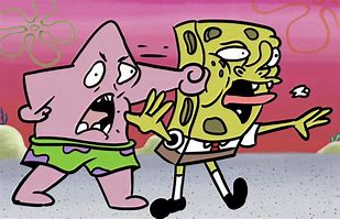 Image result for Patrick Punching Spongebob Drawing