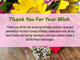 Image result for Birthday Wish Thank You Quotes