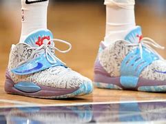 Image result for Kevin Durant Rare Shoe Blue and White Shoes