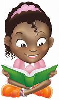 Image result for Black Girl Reading Cartoon