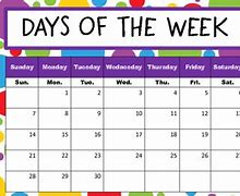 Image result for Week Days Table Chart