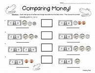 Image result for Comparing Money Worksheets